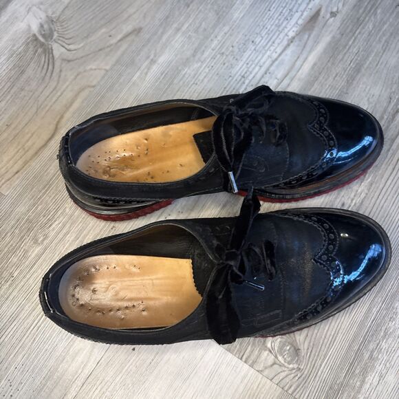 Fratelli Rossetti Women’s Black  Leather  Suede Loafer Size 38.5 (7.5) MSRP $300 - Picture 3 of 16